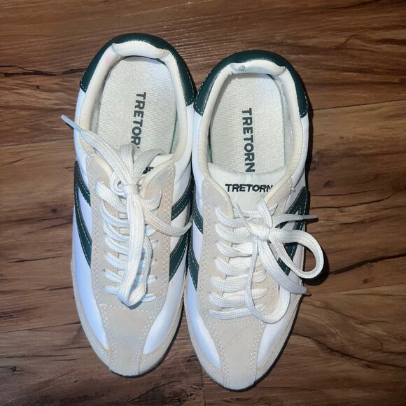 Cream White Green Tretorn Suede Rawlins Retro Sneaker Tennis Shoe Size 6M - Picture 9 of 15